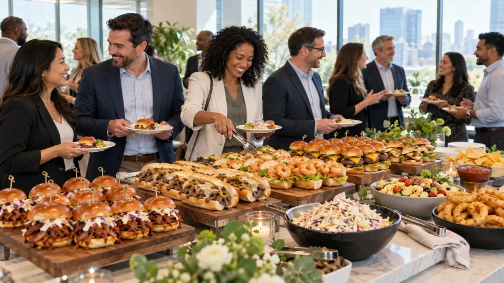 Sandwich buffet for an office lunch networking
